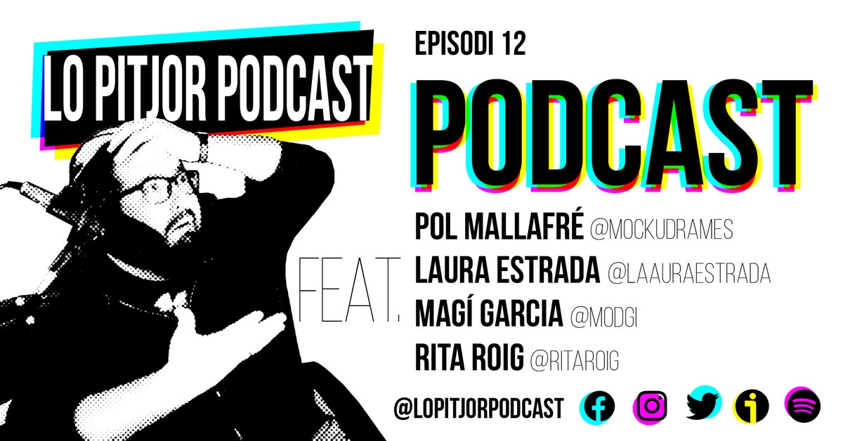 Lo Pitjor Podcast (@lopitjorpodcast) on Twitter photo 📢 12è episodi de #LoPitjorPodcast on parlem del #PODCAST 🎙️🔊 en Pol Mallafré <a href="/mockudrames/">mockudrames</a>, Laura Estrada <a href="/laauraestrada/">Laura Estrada</a>, Magí Garcia <a href="/Modgi/">Magí</a> i Rita Roig <a href="/ritaroig/">rita roig</a> 😱 Después d'això me retiro! 😍
🟠 go.ivoox.com/rf/80924640
🟢 sptfy.com/7f6i 📢 12è episodi de #LoPitjorPodcast on parlem del #PODCAST 🎙️🔊 en Pol Mallafré <a href="/mockudrames/">mockudrames</a>, Laura Estrada <a href="/laauraestrada/">Laura Estrada</a>, Magí Garcia <a href="/Modgi/">Magí</a> i Rita Roig <a href="/ritaroig/">rita roig</a> 😱 Después d'això me retiro! 😍
🟠 go.ivoox.com/rf/80924640
🟢 sptfy.com/7f6i