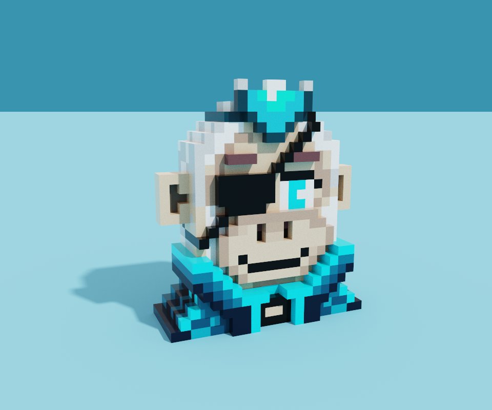 saveasART's tweet photo. converted some 3D voxel larva lads before and got to know @ChainScouts from their community. here is voxel scout. #chainscouts https://t.co/ZIiq2p2dkN