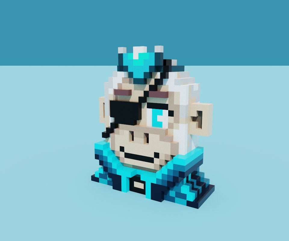 saveasART's tweet photo. converted some 3D voxel larva lads before and got to know @ChainScouts from their community. here is voxel scout. #chainscouts https://t.co/ZIiq2p2dkN