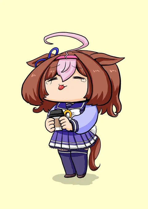 無事にカフェオレを飲めたけど火傷したメイショウドトウ
 #ウマ娘 