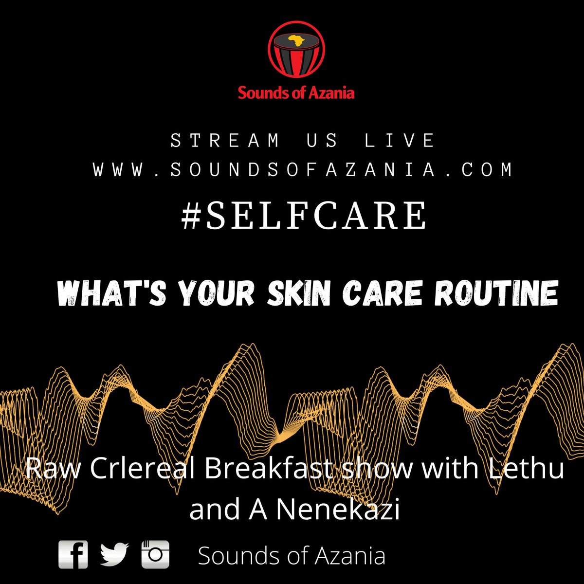 soundsofazania's tweet photo. #Selfcare what's your daily skin routine and do you know your skin type
And do you have a home remedy you use that you can share ?
#rawcerealbreakfastshow with Lethu and A Nenekazi
#soundsofazania #soulofafrica
Stream us live https://t.co/CJ8a7d9Kj0 https://t.co/AoKJmu6TkZ