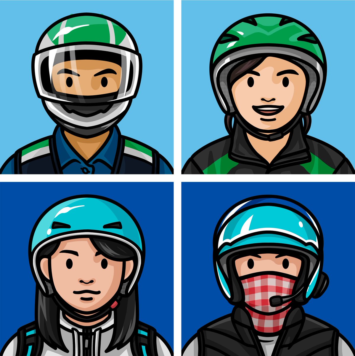 😀New Drops😝<a href="/opensea/">OpenSea</a>
Meet New Faces of KlayPeople.
Face #26~#29 (1/1)
Listing : 2022. 1. 17. (21:00) KST

우리가 어떤 민족입니까~ 때로는 도로 위의 무법자지만 요즘 가장 반가운 얼굴들을 그려보았어요. 부릉부릉🛵
오늘 저녁 9:00 리스팅 합니다!
opensea.io/collection/kla…