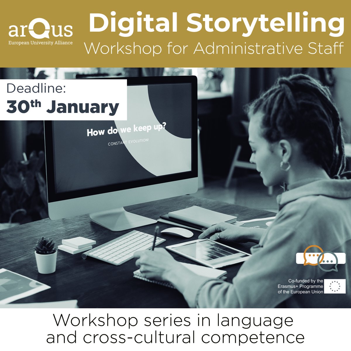ArqusAlliance's tweet photo. Telling stories is one of the most powerful means that we have to #inspire others. Would you like to know how to create #digitalstories to facilitate students' learning? 🗣️
👉Register for the "Digital Storytelling" workshop organised by @UniGraz: https://t.co/hJzb2y3ZLT https://t.co/5ncsZ9inlI