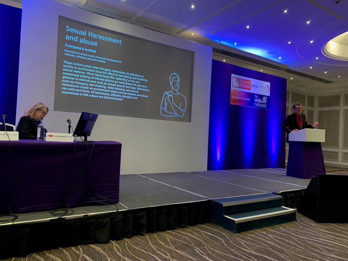 AELPUK's tweet photo. During his speech @dawe_mark from @SkillsNetworkUK highlighting @Ofstednews renewed focus on sexual harassment and abuse in all forms of education, including further education #aelpOfsted https://t.co/ttshtl4lG5