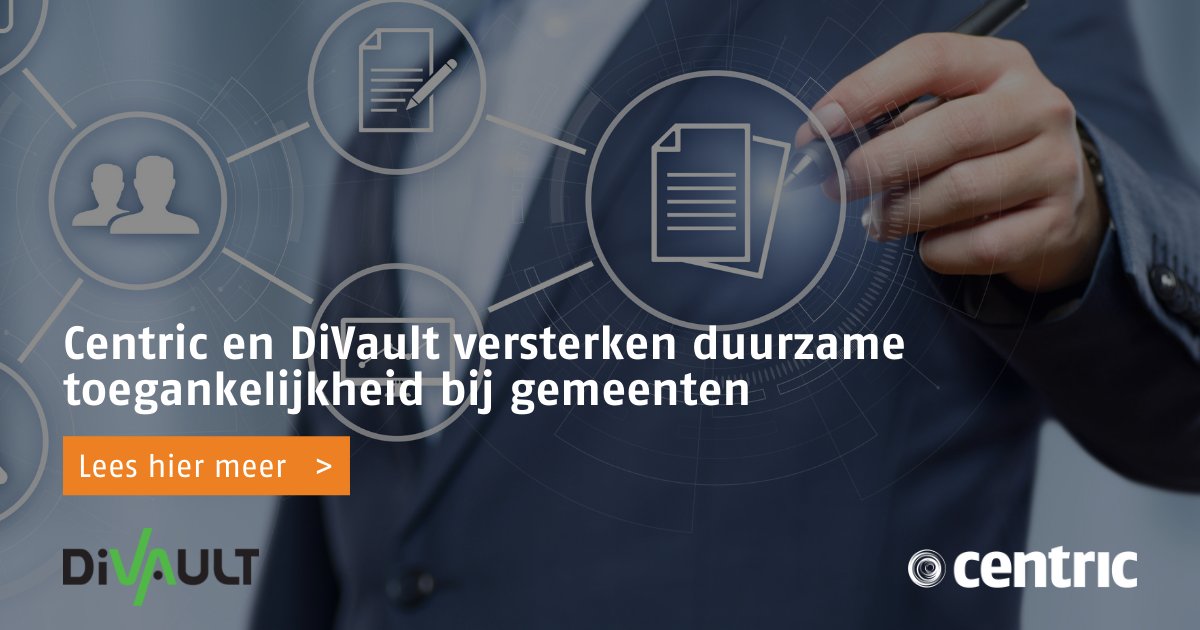Centric_NL's tweet photo. Centric sluit partnership met @DiVault, marktleider in e-depot-oplossingen. Door de samenwerking krijgen gemeenten de beschikking over de beste instrumenten voor digitale preservatie en duurzaam toegankelijke overheidsinformatie 👉🏼 https://t.co/HoDkY4JKzH
#partnership https://t.co/W4UXWm3FH0