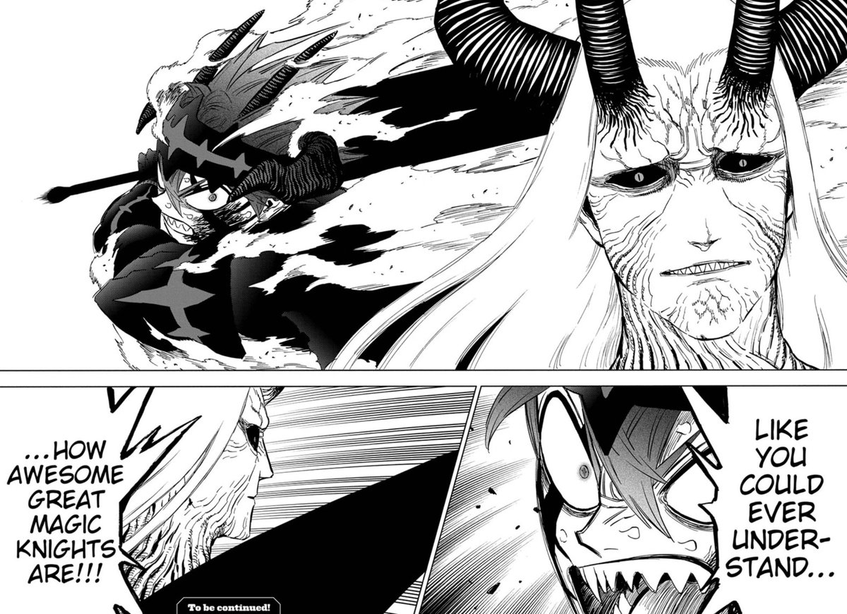 Isimp4noelle's tweet photo. #BC319

it's so cool to see the captains go all out with Lucifero even though they're getting beat up, it just goes to show that even though he isn't fully manifested yet he's still powerful even to the captains and Asta. it's also cool to see Mereoleona go wild with him! https://t.co/I3aeYKomQh