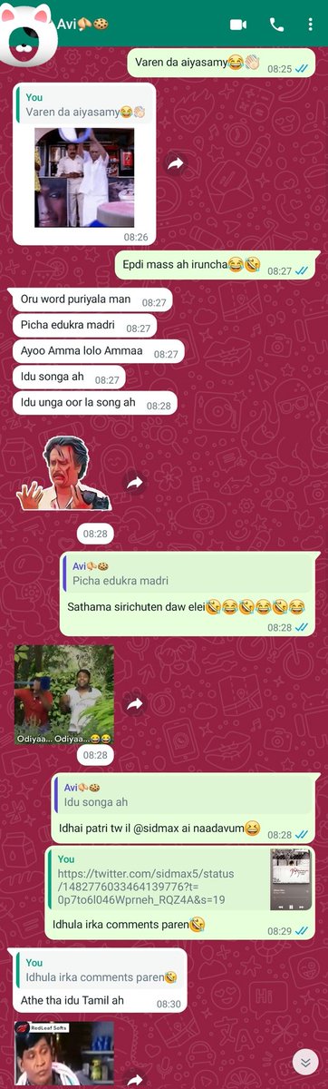 amycreationnss's tweet photo. Edho enala mudinjadhu neyy😂 @sidmax5 ! Unga anthem ku reach qh pathengala😂!

@aviiedits I can't ley with you😂🤣🏃‍♀️! #RandomPaadals https://t.co/h2GxTTP1sA