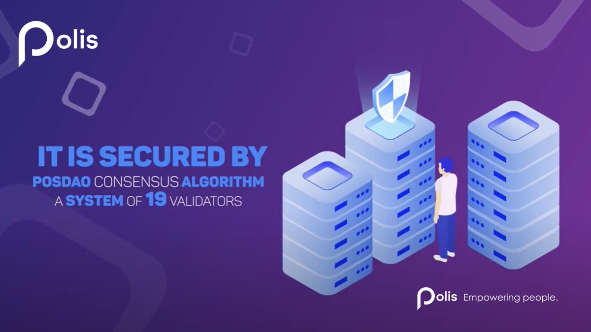PolisChain's tweet photo. $POLIS and #PolisChain are secured by POSDAO consensus algorithm. A system of 19 validators which are chosen every epoch. 

https://t.co/5xj15C9j2w | https://t.co/2VjFLJAnhz

#staking #rewards #stakingrewards #defi #defihub #defipayments #nft #nfts #gaming #gamefi #metaverse https://t.co/5eBPlGYfwX