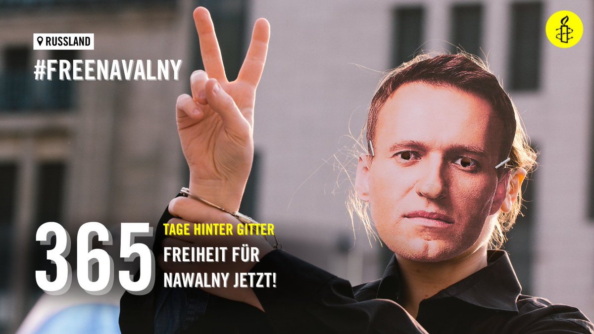 Heute vor einem Jahr wurde der Kreml-Kritiker, Aleksej Nawalny, verhaftet. Wir fordern weiterhin die sofortige und bedingungslose Freilassung Nawalnys und Gerechtigkeit für alle Opfer politisch motivierter Verfolgungen in Russland. #FreeNavalny