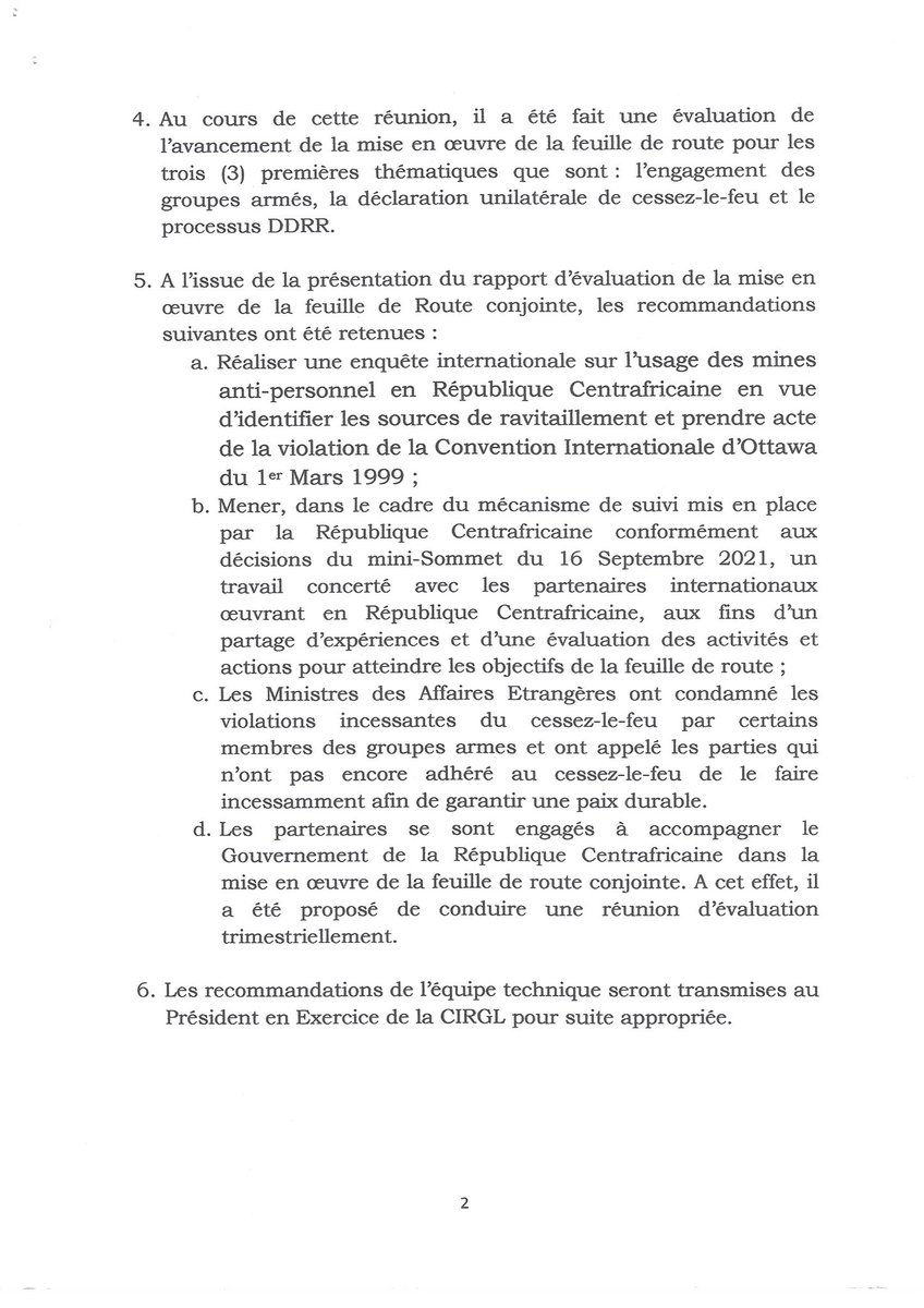 SylvieBAIPO_RCA's tweet photo. #DiplomatieRCA🇨🇫
@RFI @CharlotteCosset 
Voici la vraie version. Communiqué validé par Angola Rwanda et RCA.
La vraie information s'obtient auprès des vraies personnes, celles qui sont désireuses réellement et non en façade d'un avenir meilleur pour la RCA. https://t.co/wSQYSJpVUB