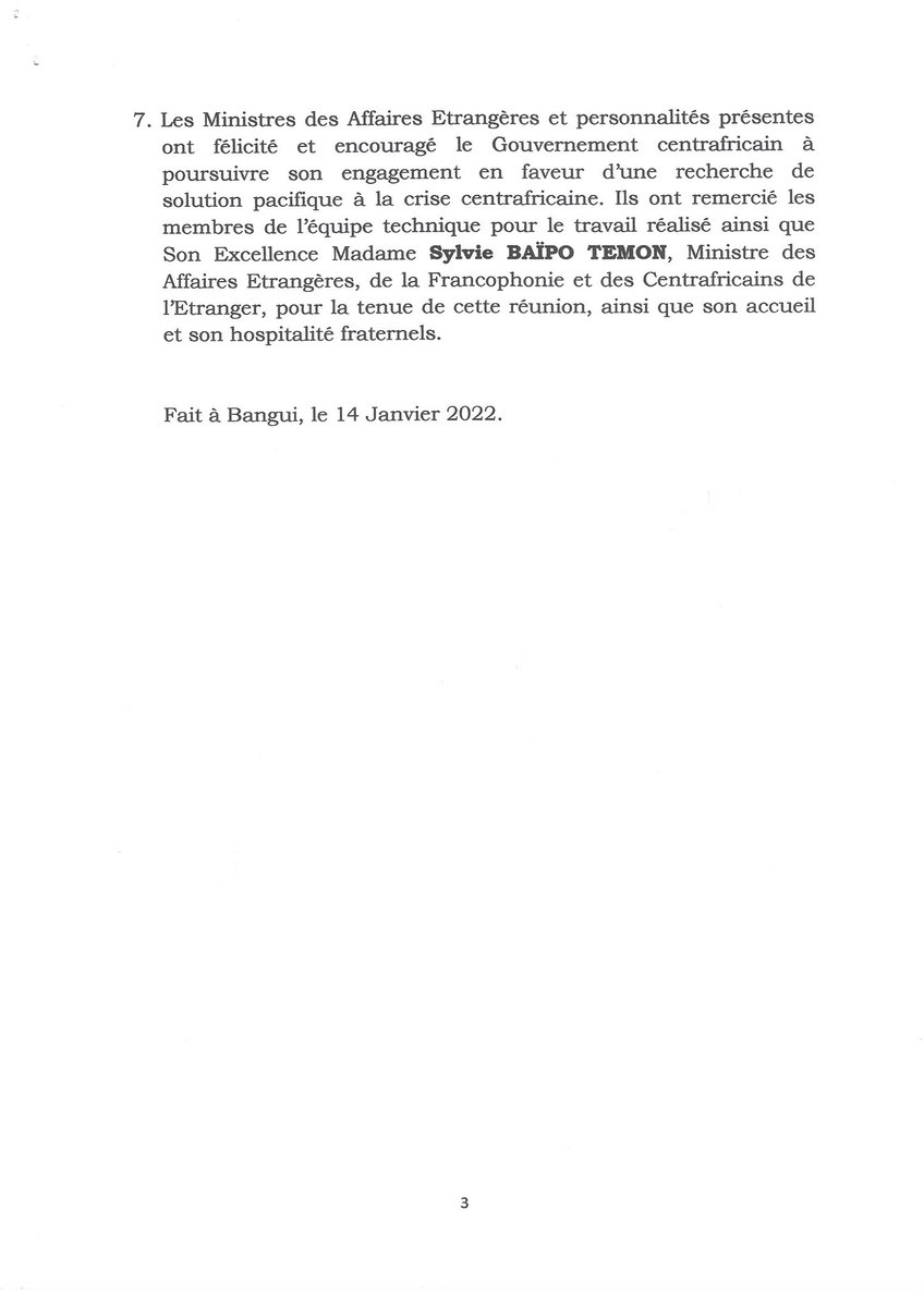 SylvieBAIPO_RCA's tweet photo. #DiplomatieRCA🇨🇫
@RFI @CharlotteCosset 
Voici la vraie version. Communiqué validé par Angola Rwanda et RCA.
La vraie information s'obtient auprès des vraies personnes, celles qui sont désireuses réellement et non en façade d'un avenir meilleur pour la RCA. https://t.co/wSQYSJpVUB