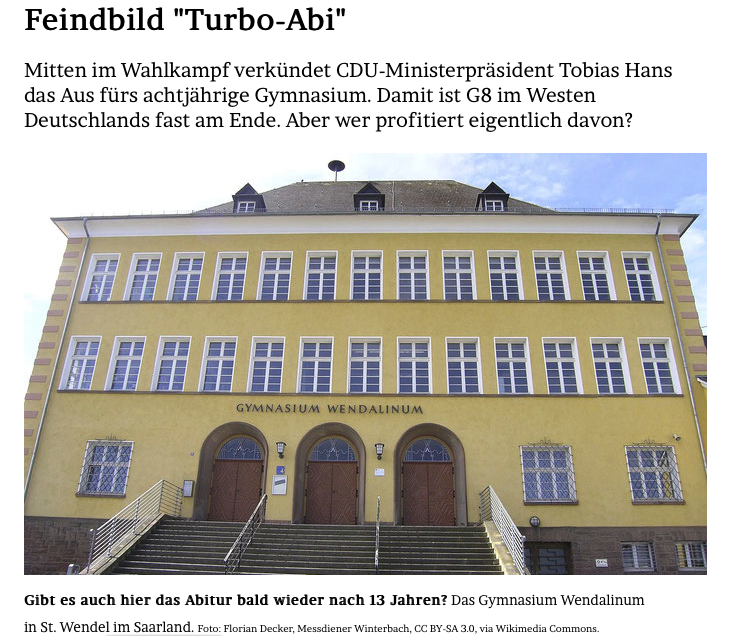 JMWiarda's tweet photo. FEINDBILD "TURBO-ABI"
Mitten im Wahlkampf verkündet CDU-Ministerpräsident Tobias Hans das Aus fürs achtjährige #Gymnasium. Damit ist #G8 im Westen Deutschlands fast am Ende. Aber wer profitiert eigentlich davon? #twlz
Im Blog: https://t.co/cjkPX2K9gm https://t.co/PplzLFJnnK