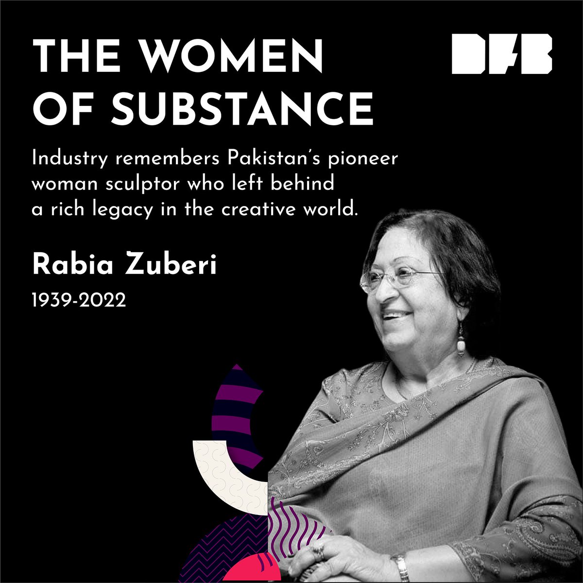 DesignforB's tweet image. Inna lillahi wa inna ilayhi raji'un.
Industry remembers Pakistan’s pioneer woman sculptor who left behind a rich legacy in the creative world. 

#karachischoolofarts #rabiazuberi #womenofsustance #creative #art #education #school #pakistan #karachi #designforbusiness #RestInPeace