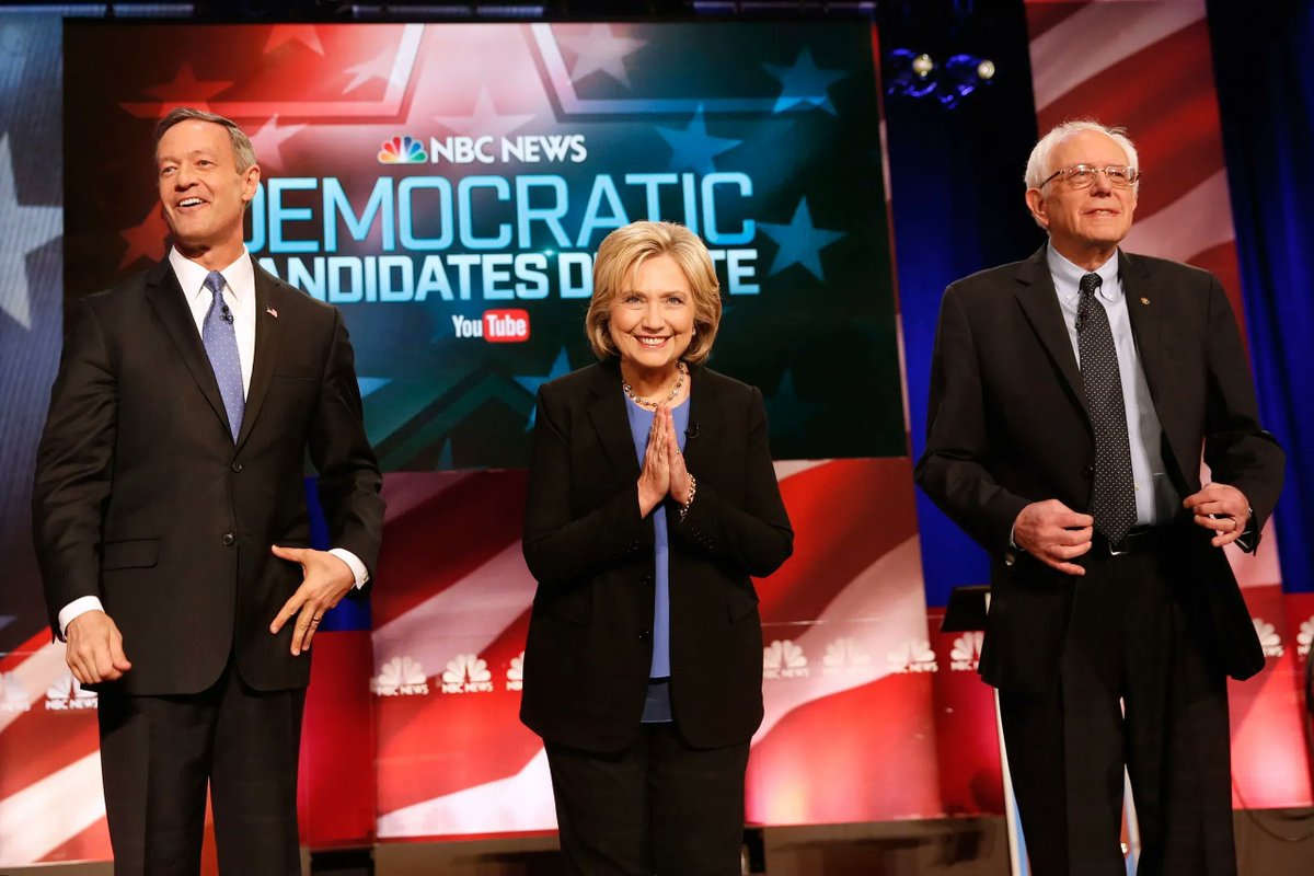 6 år siden i dag: Den fjerde demokratiske tv-debatten i Charleston, South Carolina, med Hillary, Bernie og Martin O'Malley på scenen. Sistnevnte, som fikk betydelig mindre taletid: "Kan jeg få 30 sekunder jeg også?" #sirkuset Boka på billigsalg: ampol.no/sirkuset