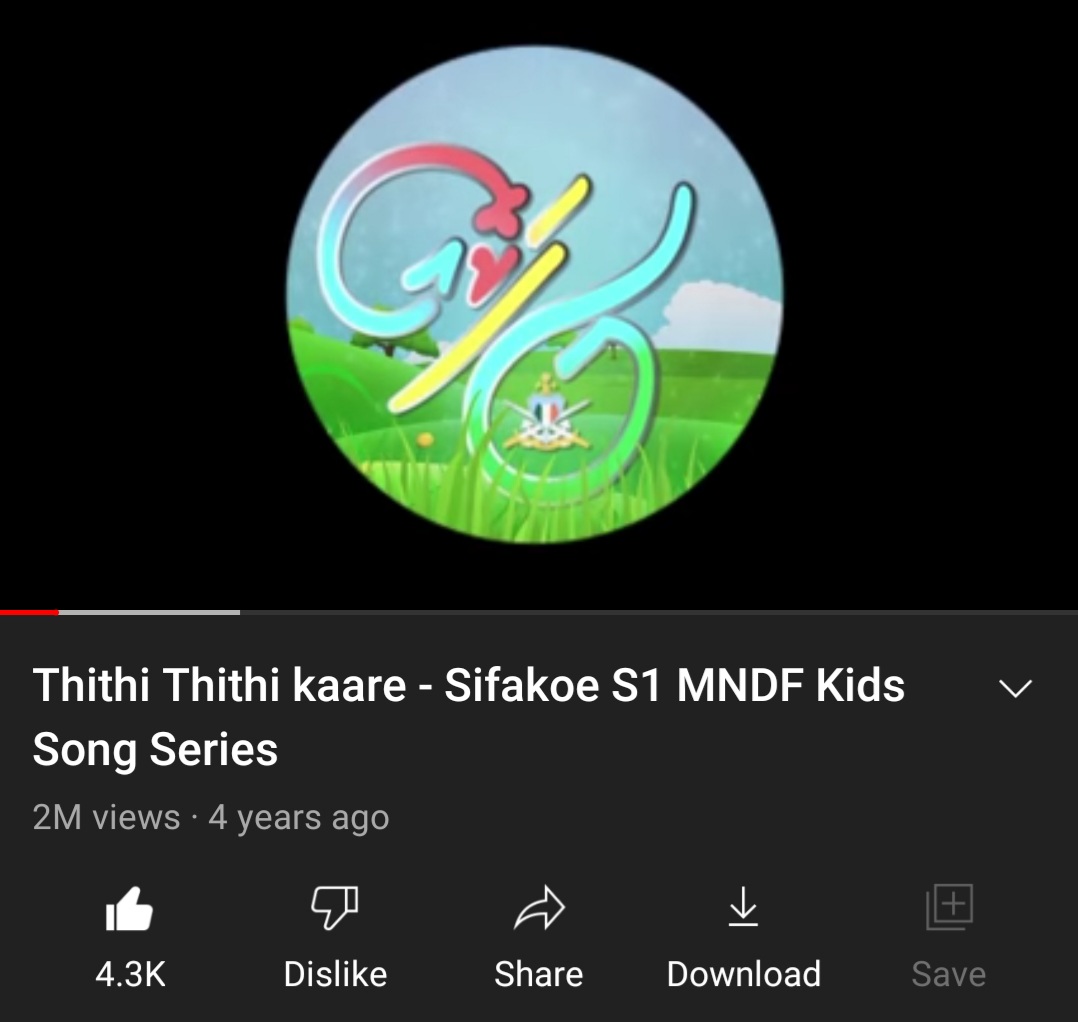 marka3152's tweet photo. SIFAKOE BREAKS MALDIVIAN RECORD with 2 MILLION VIEWS on youtube. 1st ever Maldivian song to break 2 million. A proud moment to @MNDF_Official and all involved. Congrats to sir @CDFofMNDF and madam @MariyaDidi and MNDF Arts and Ceremonial Service for the achievement. @alidhary https://t.co/U4eG7x1PjL
