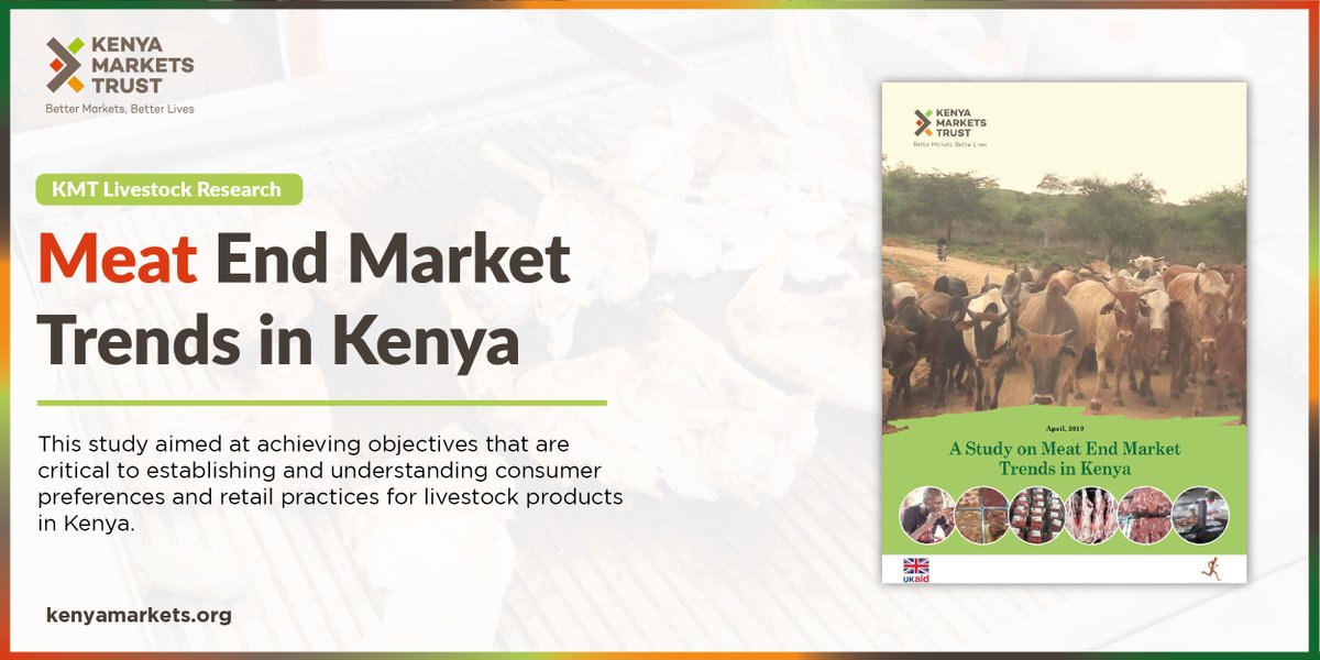 KenyaMarkets's tweet photo. Have you read our research on Meat End Market Trends in Kenya? It's among the popular studies we've published so far. The study highlights consumer preferences and retail practices for #livestock products.
https://t.co/5qoeRZEWtv
#meat #pastoralists #CompetitiveMeatProcessing https://t.co/ZDNEgWQNQk