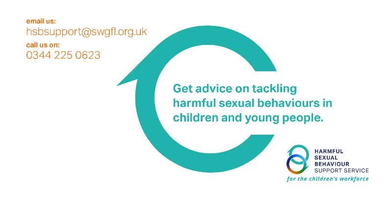 MCFcharityUK's tweet photo. We have launched the Harmful Sexual Behaviour Support Service with @SWGfL_Official to provide advice to professionals, who encounter developmentally inappropriate sexual behaviour, among young people: https://t.co/WTZmvffP0Y

#ukedchat #safeguarding https://t.co/e9LtWcpPB4