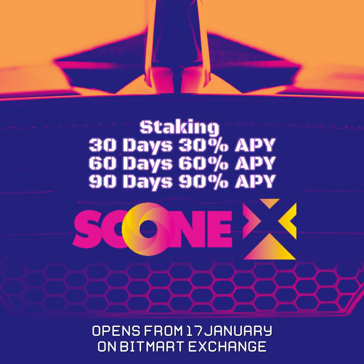 📢 TODAY is the day!

 New 𝙎𝘾𝙊𝙣𝙚𝙓 𝙏𝙤𝙠𝙚𝙣 𝙨𝙩𝙖𝙠𝙞𝙣𝙜 𝙥𝙧𝙤𝙜𝙧𝙖𝙢 starting today on Bitmart exchange with 3 different locked periods and APY.

Get all the info here 👉 support.bmx.fund/hc/en-us/artic…

#sconex #btc #crypto #trading #bitcoin #defi #nft