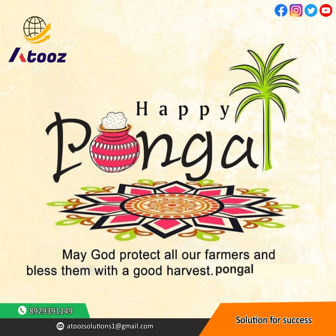 Atooz11's tweet photo. #HappyPongal 

If You want to focus on sales consult us 
#ITConsulting 
#System 
#CRM 
#process https://t.co/IWeLjatieG
