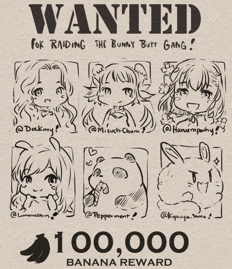 Thanks for raiding me on Twitch last week ...now you're wanted OvO!!

@haruempathy  @MizuchiChuru @TheDeeKitty @Kyouya_Sama Pepperment and @lunar_rabbits 