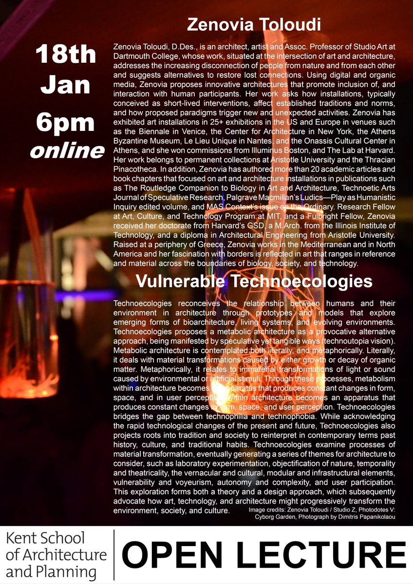 Looking forward to welcoming Zenovia Toloudi <a href="/DARC_KSAP/">DARC</a> Guest Lecture tomorrow <a href="/KentArch/">Kent School of Architecture and Planning</a>