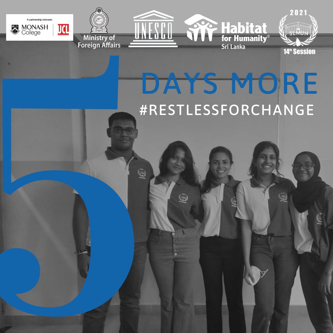 slmun2025's tweet photo. 5 DAYS MORE FOR CONFERENCEπ
#restlessforchange #mun #slmun21 https://t.co/ZRfw7SOm5c