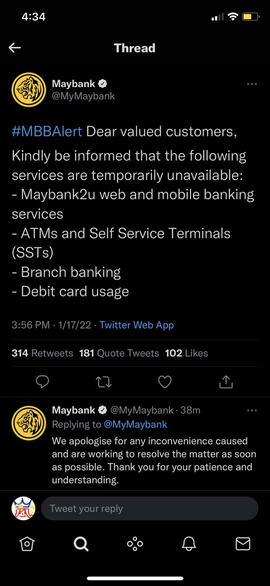 amnoslovesjacq's tweet photo. Sheet it’s a @MyMaybank issue LOL Sorry not your fault @GrabMY 💚 https://t.co/9hVUC1hDaD