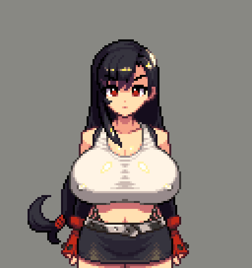 ティファ・ロックハート 「正面ドット絵 FF7のティファ(旧デザイン)
ティファは昔のデザインのほうが好き」|湯村きの 🔞のイラスト