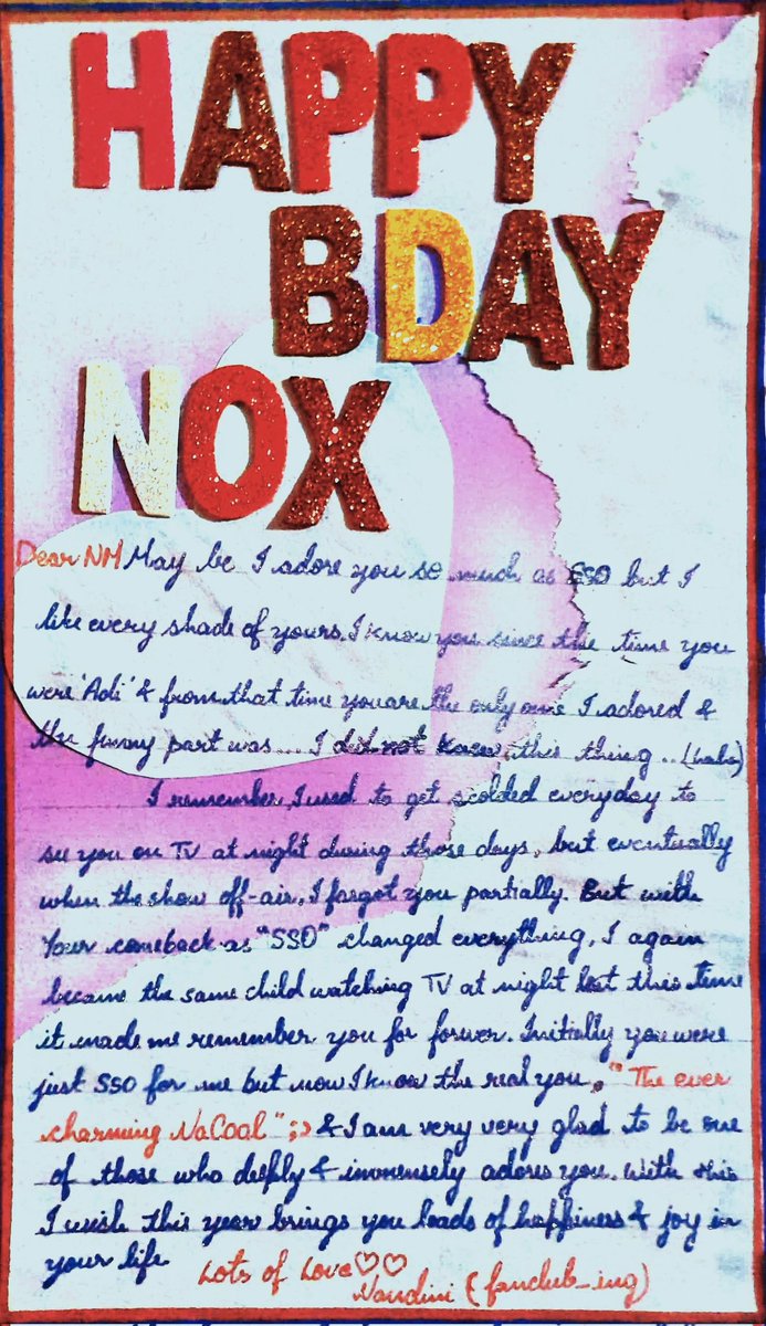 fanclub_ing's tweet photo. I don't know what I have written here,or will you able to read it or not but Whatever Gibberish I have written here is directly from my♥Just wanna say, M very proud on myself to be one who stans you❣&amp;ThankYou for always making us smile❤
#HappyBirthdayNakuulMehta 
@NakuulMehta https://t.co/Tfb3bHoEx9