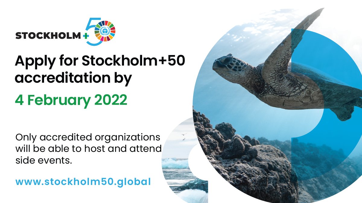 StockholmPlus50's tweet photo. It’s time for bold choices. 
It’s time for urgent action. 
It’s time for a better future on a healthy 🌍

Apply for #Stockholm50 accreditation by 4 February 2022 👉 https://t.co/itjv2bCVOO https://t.co/tijHfDgfnV