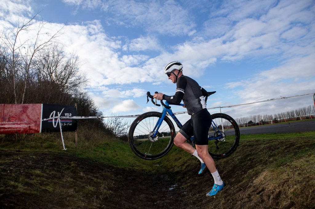 stu05b's tweet photo. Running with my bike in the sunshine. Last race but my best. We need more next year 🙏🏼 happy with 5th in Vet40 #cross @EastKentCX https://t.co/ANrZ0fboK4