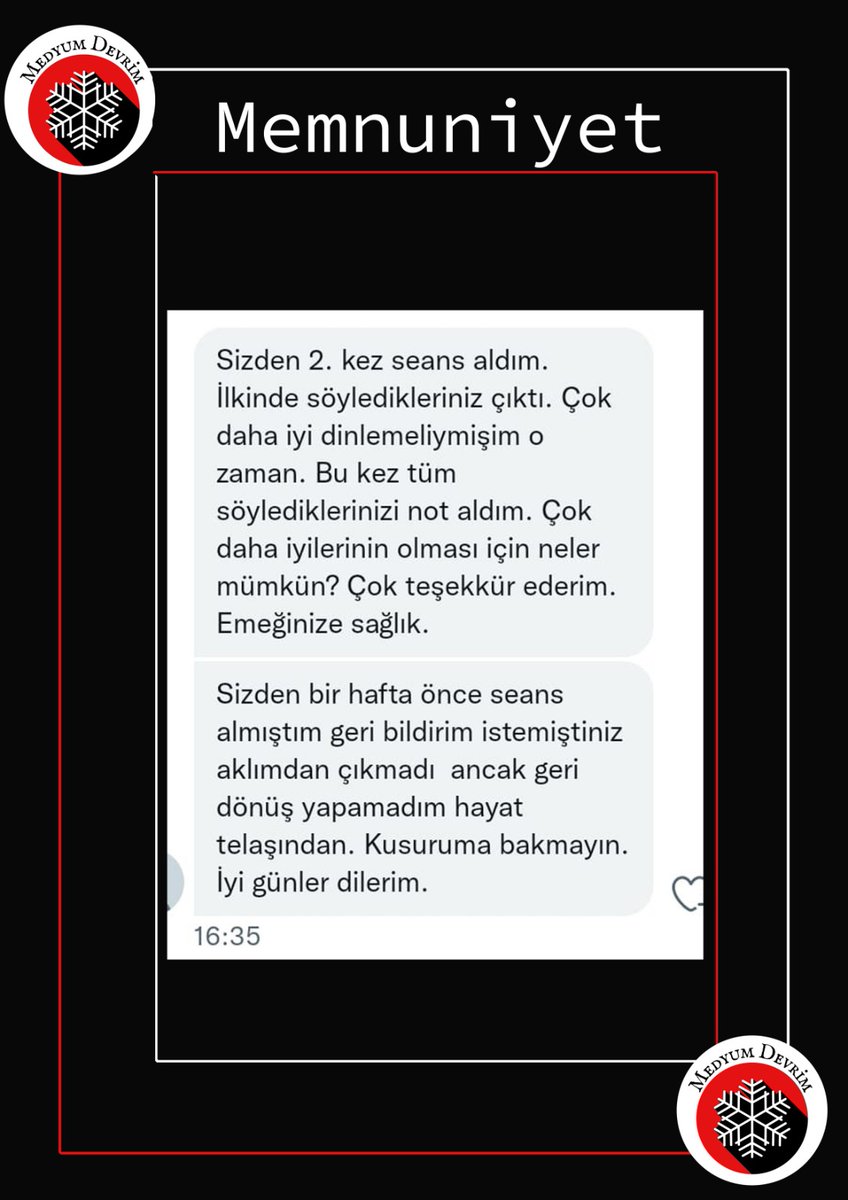Medyumtarot's tweet photo. #medyumdevrim den seans alan tekrar tekrar seans almak istiyor sizde faydalanmak isterseniz dm den veya watsaptan iletişime geçebilirsiniz
#TarotReading #tarotreader #medyum #durugoru https://t.co/wxOyx62IJR