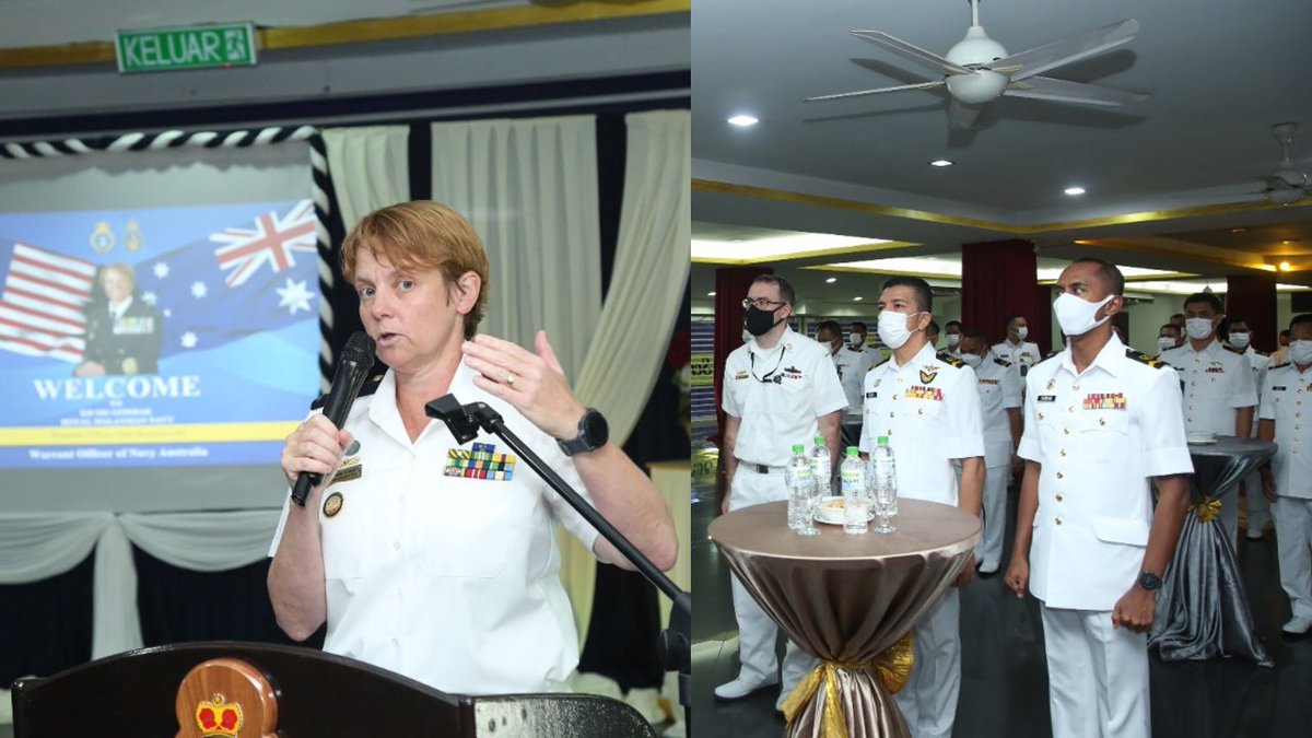 KBMkTL's tweet photo. The Senior rate club of Naval headquarters Kuala Lumpur held an interaction with The Warrant Officer of the Navy @wonaustralia at Kd Sri gombak to strengthened the already close billateral bond between RMN and RAN. https://t.co/RajhfsS1oS
