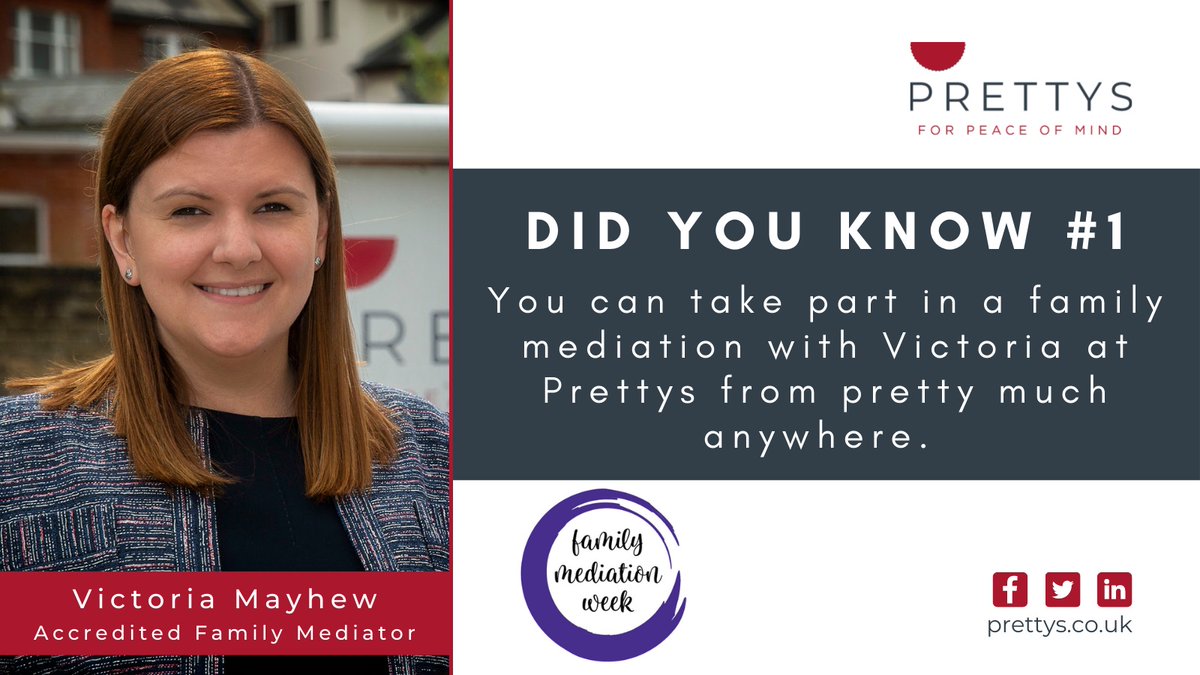 Prettys_Law's tweet photo. Victoria Mayhew clarifies some of the myths or misunderstandings that can commonly arise about family mediation and also explain a little more about the family mediation services that Prettys offer #familymediationweek #mediation #familylaw 
https://t.co/fy7AFU2PZJ https://t.co/aAgo1rSdVi