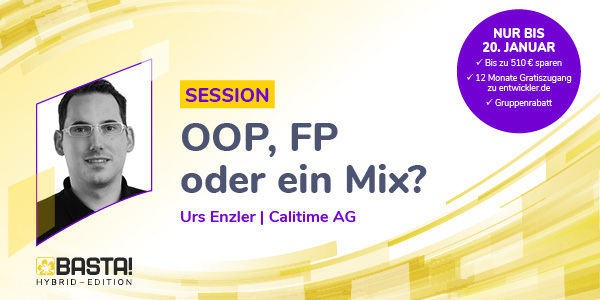 BASTAcon's tweet image. Lassen sich #Programmierparadigmen kombinieren? @ursenzler geht dieser #Frage auf den Grund. Moderne #Programmiersprachen unterstützen #objektorientierte als auch #funktionale Programmierung in großen Teilen. Was lässt sich daraus machen?
Mehr Infos &amp;gt;&amp;gt; ow.ly/aJzs30s4ePa