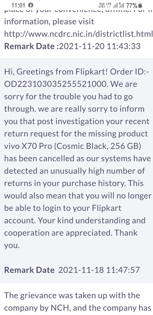 Professional_ks's tweet photo. @nch14404 @_Kalyan_K @Flipkart @rajneeeshkumar @PMOIndia @FlipkartW @vivoinindia Flipkart has been giving the same answer. which have been given to you. The error was coming on returning, so it was returning again and again. So what's wrong with it?. You closed the complaint as soon as you answered. what is it. @jagograhakjago https://t.co/B82iJLs2tH https://t.co/zEQcFgPxs7