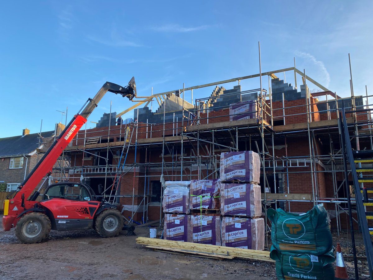 Blue skies over our scheme at Richmond House in Chichester, of 6 apartments and a detached home.  Superstructure work progressing well by Construct 10 for Elberry Properties Ltd