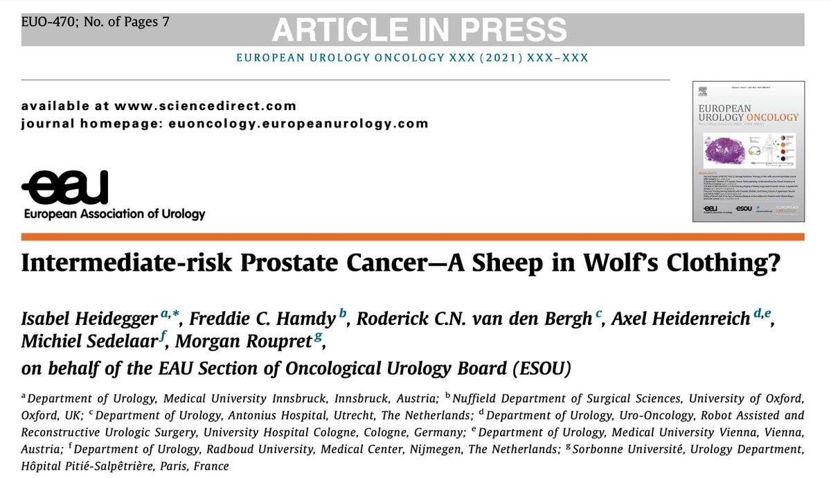 EurUrolOncol's tweet image. Articles in Press: Intermediate-risk Prostate Cancer—A Sheep in Wolf’s Clothing?

buff.ly/38128B0

@MRoupret 

#ESOU #prostatecancer