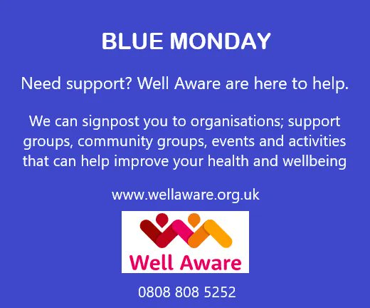 TheCareForum's tweet image. Are you struggling on #blueMonday? #wellaware are here to help. Our signposting service can help you find the support you need ➡️ buff.ly/34K0h57