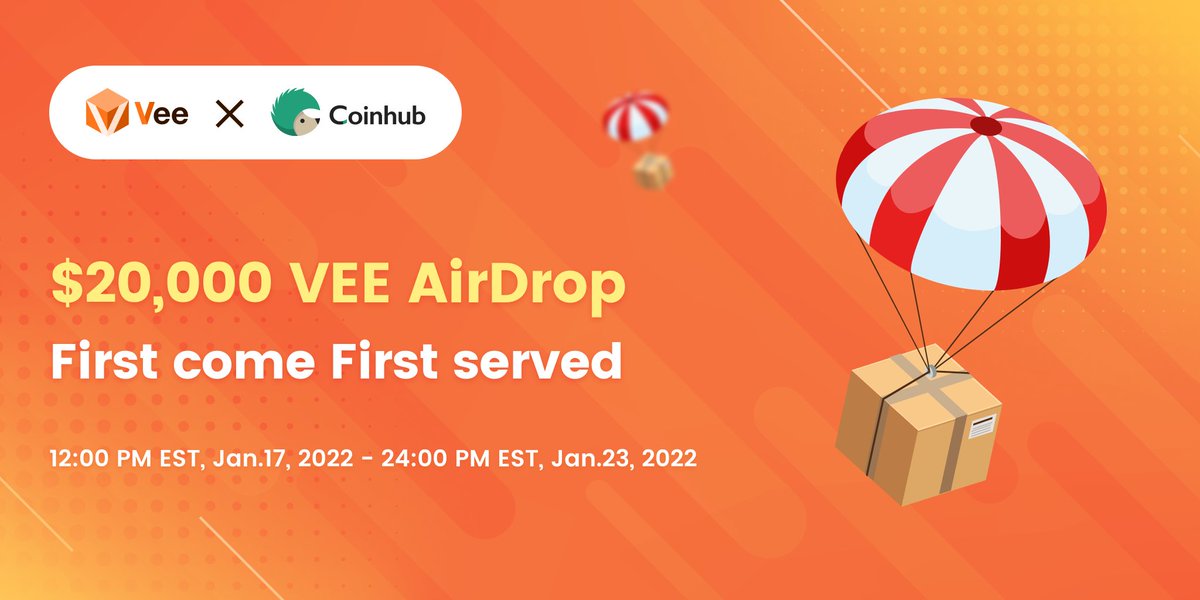 Coinhub Wallet (@coinhub_wallet) on Twitter photo 🎁🎁Coinhub & <a href="/VeeFinance/">vee.finance🔺</a> #Airdrop
💰Prize Pool: $20,000 $VEE
Everyone will get $20 $VEE
Rules
✅Follow <a href="/Coinhub_Wallet/">Coinhub Wallet</a> & <a href="/VeeFinance/">vee.finance🔺</a>
✅Join t.me/Coinhub_EN & t.me/veefin
✅RT+Like+Tag 3ppl
✅Fill out gleam.io/55G0y/veefinan…
#VeeFinance #coinhub #wallets 🎁🎁Coinhub & <a href="/VeeFinance/">vee.finance🔺</a> #Airdrop
💰Prize Pool: $20,000 $VEE
Everyone will get $20 $VEE
Rules
✅Follow <a href="/Coinhub_Wallet/">Coinhub Wallet</a> & <a href="/VeeFinance/">vee.finance🔺</a>
✅Join t.me/Coinhub_EN & t.me/veefin
✅RT+Like+Tag 3ppl
✅Fill out gleam.io/55G0y/veefinan…
#VeeFinance #coinhub #wallets