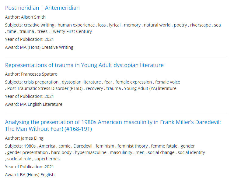 Check out the latest outstanding dissertations for <a href="/LincolnEnglish/">Lincoln English</a> and <a href="/UofLWriting/">UofL Creative Writing</a> that have been added to the <a href="/LibraryUoL/">The libraries of the University of Lincoln</a> Dissertation Showcase: dissertations.library.lincoln.ac.uk