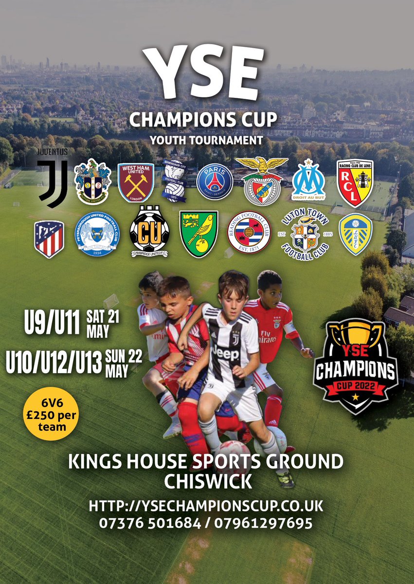 YOUNGSTARELITE's tweet photo. 🚨YSE CHAMPIONS CUP 🚨

Limited spaces, £100 deposit available, low waiting times, a min of 2 pro clubs in each group. 2500 people attending each day. SANCTIONED! 

#ysechampionscup #YSE #youthfootball #youthtournament #London #ysechampionscup2022 https://t.co/HkXQ7ME43T