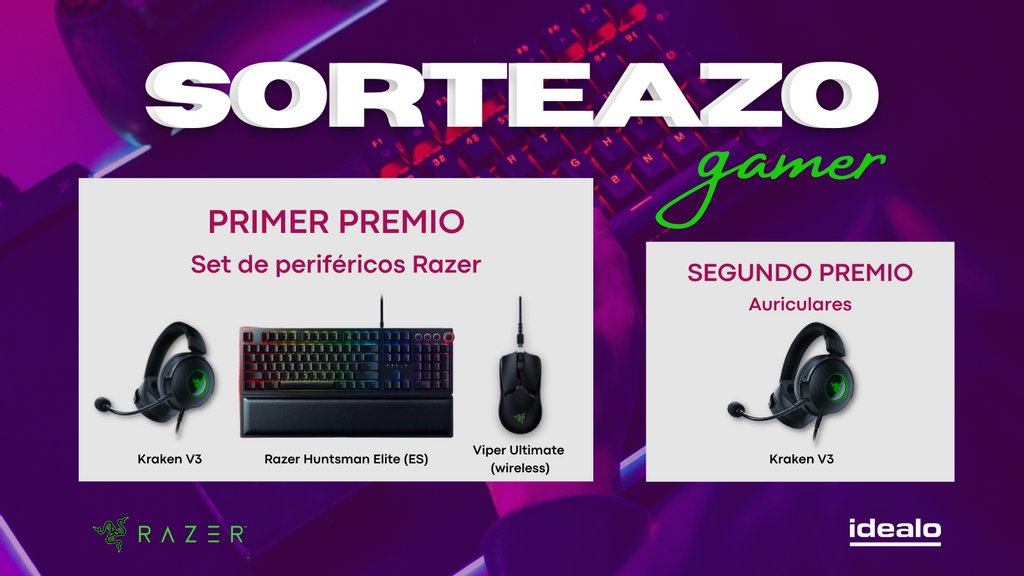 🎮SORTEAZO IDEALO +  RAZER🎮

🥇Set de periféricos Razer
🥈Auriculares Razer Kraken V3

1️⃣ RT ➕ sigue a <a href="/idealo_es/">idealo.es</a> y <a href="/RazerES/">R Λ Z Ξ R 🇪🇸</a>

2️⃣ Etiqueta a un amig@ usando el HT #idealorazer. Cada amig@ es una participación

🗓️ Ganador/a: viernes 21.01
📜Condiciones: bit.ly/3tGSm2S
