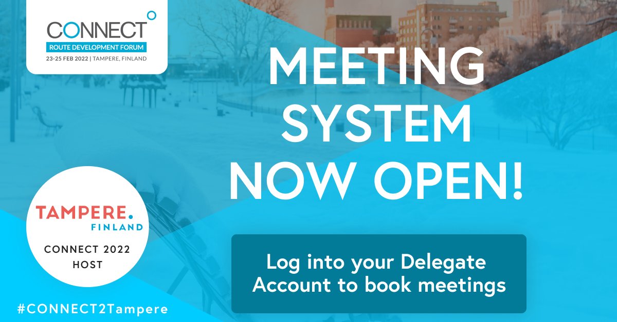 Connect_Aero's tweet photo. You can now start taking meetings in your personal delegate account!
#CONNECT2Tampere #CONNECTwithice
@BusinessTampere @VisitTampere https://t.co/sKKWhVPJDY