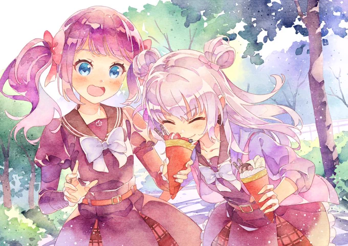 よく水彩画と言われますが今回もフルデジタルですね。デジタル水彩はたまにしか描かないので毎回描き方思い出すのに一苦労してます(笑)。 https://t.co/BJzlvKtxEW 