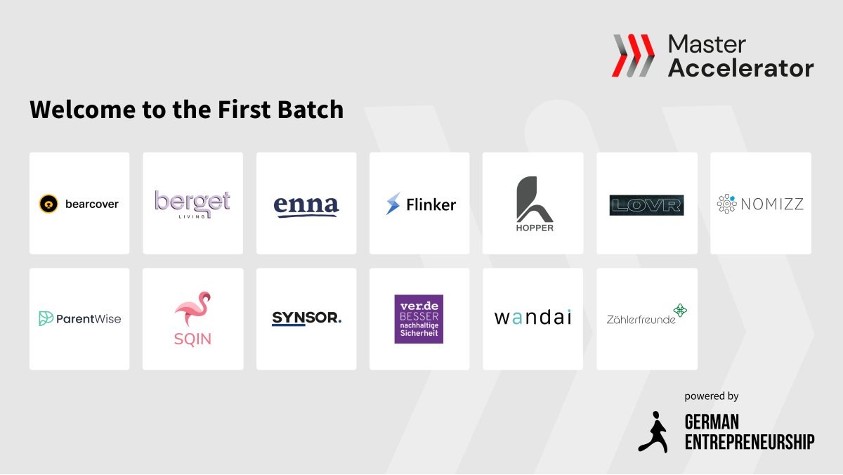 GEntrepreneur_'s tweet photo. 🥁 Drumroll please for the participating #startups of our first batch of the new Master #Accelerator! 🚀
#Thankyou for putting your trust in us. We are very happy to have you on board!
#empoweringentrepreneurs https://t.co/GkB3pFZgU4