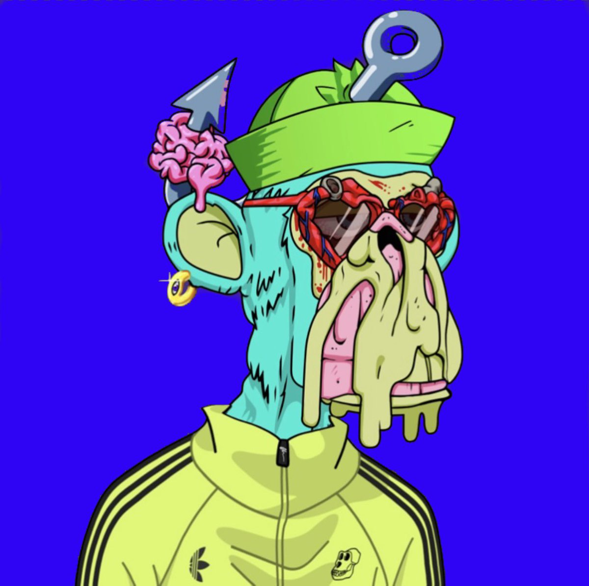 ethloans's tweet photo. 1/4 Gm frens @adidasoriginals originals your Bored Ape Indigo Herz #BAYC #8774 Drank an M1 serum and became Mutant Ape #MAYC #27548. 
We are holding him safely for @adidasoriginals for the next 72 hours. The sale will be listed exclusively to the wallet that purchased Indigo. https://t.co/ZljPk7aLKd