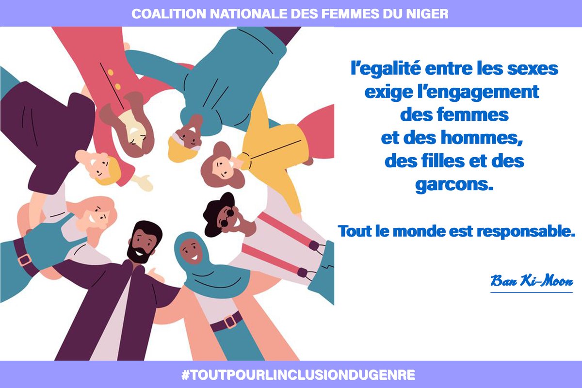 Cnf__Niger's tweet photo. #egalite 💬
#WomanOnTop 
#citation
Il est nécessaire d'agir pour garantir à tous les individus, Peu importe leur sexe, les mêmes opportunités et possibilités dans tous les domaines.

#ToutpourLinclusionduGenre
#Fps @WANEP_Regional
@NigerWanep @UNDPAfrica 
@ecowas_cedeao #equality https://t.co/MY593gN7Jg