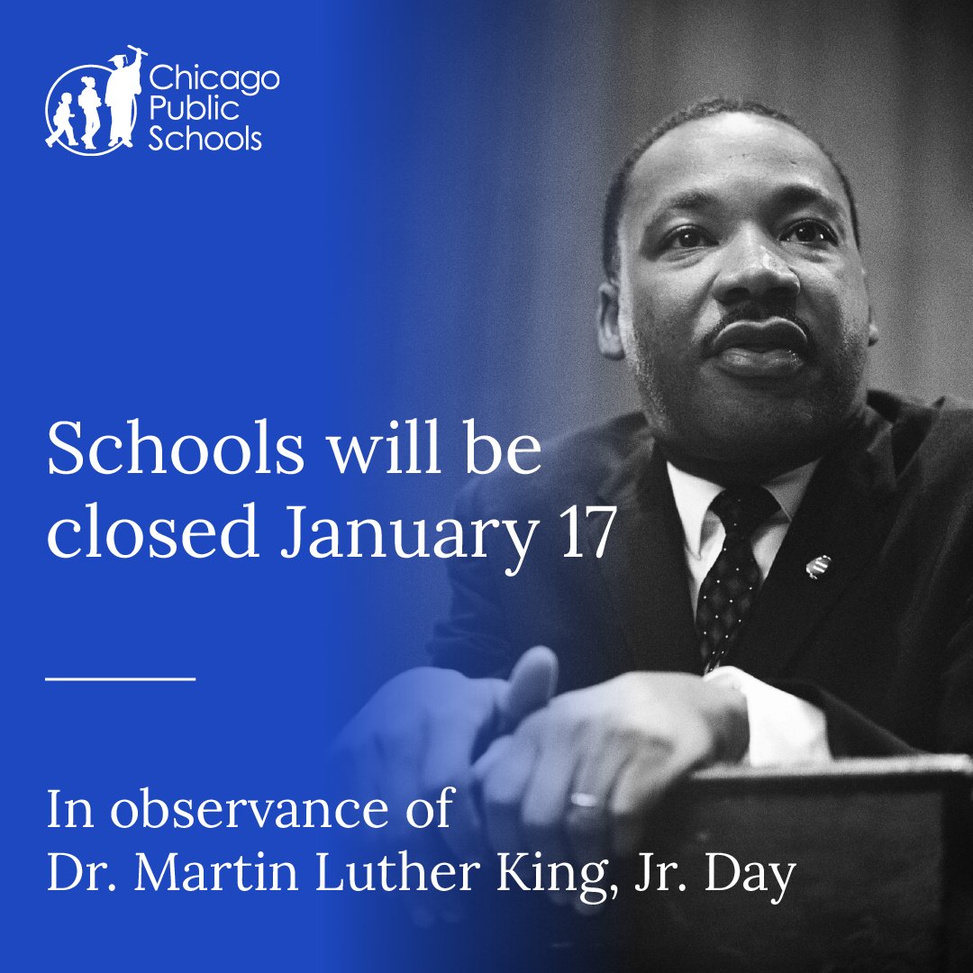 Today, our schools are closed in observance of Dr. Martin Luther King Jr. Day. We’re excited to welcome students back to the classroom on Tuesday, January 18.