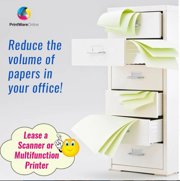 PrintWareJa's tweet photo. It's a new year, reduce the clutter in your filing caninets.

If you're looking to reduce the volume of paper stacked in your drawers and filing cabinets, lease or purchase a digital scanner or multifunction printer

Then digitize paper documents &amp; shred the clutter. https://t.co/eUUlk0V4O4
